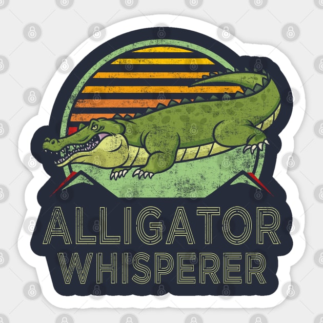 Aligator Whisperer Retro Vintage Distressed Crocodile Lover Design Sticker by missalona